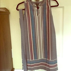 Ann Taylor Factory blue stripe pattern shift dress